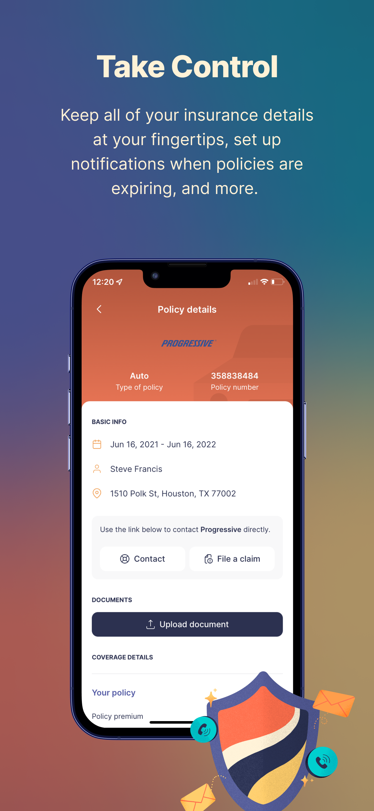 Take Control — full policy details at your fingertips